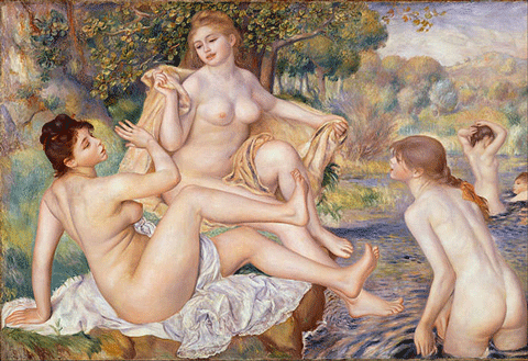 reproductie Les grandes baigneuses van Pierre-Auguste Renoir